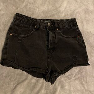 Black jean shorts